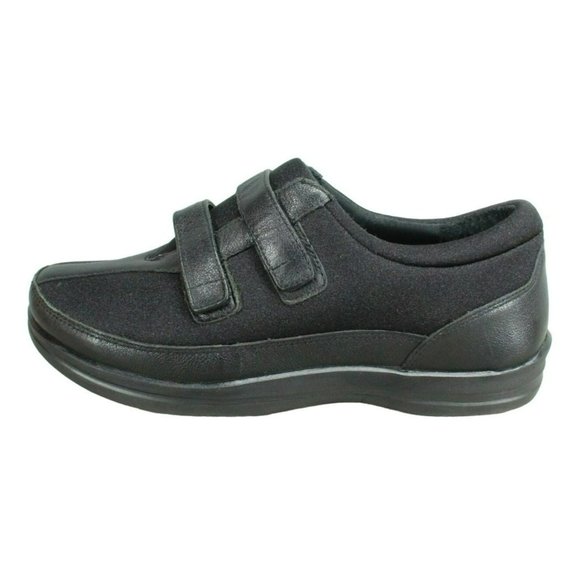 Apex Black Leather Hook & Loop Slip Resistant Casual Sneaker Shoes Size 8.5 M - Picture 1 of 9